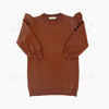 Edie Knitted Frill Jumper Dress - Cocoa