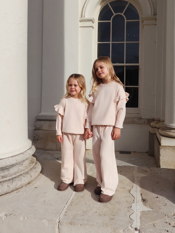 Lottie Knitted Frill Co-Ord Set - Vanilla