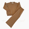 Lottie Knitted Frill Co-Ord Set - Hazelnut